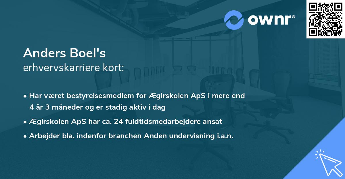 Anders Boel's erhvervskarriere kort