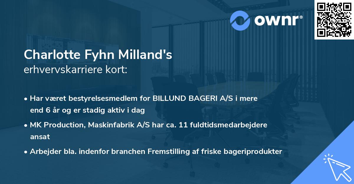 Charlotte Fyhn Milland's erhvervskarriere kort