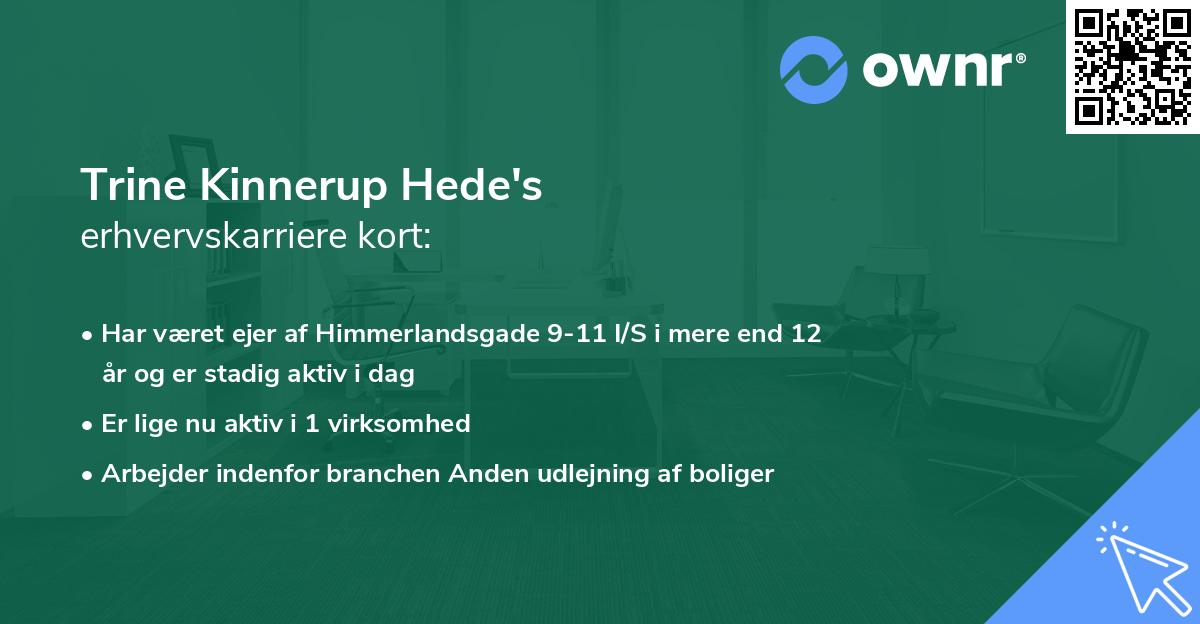 Trine Kinnerup Hede's erhvervskarriere kort