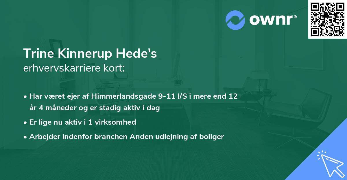 Trine Kinnerup Hede's erhvervskarriere kort