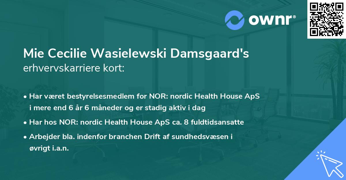 Mie Cecilie Wasielewski Damsgaard's erhvervskarriere kort