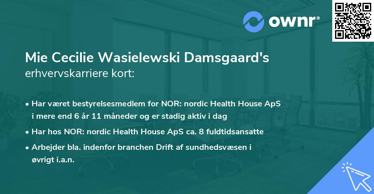 Mie Cecilie Wasielewski Damsgaard's erhvervskarriere kort