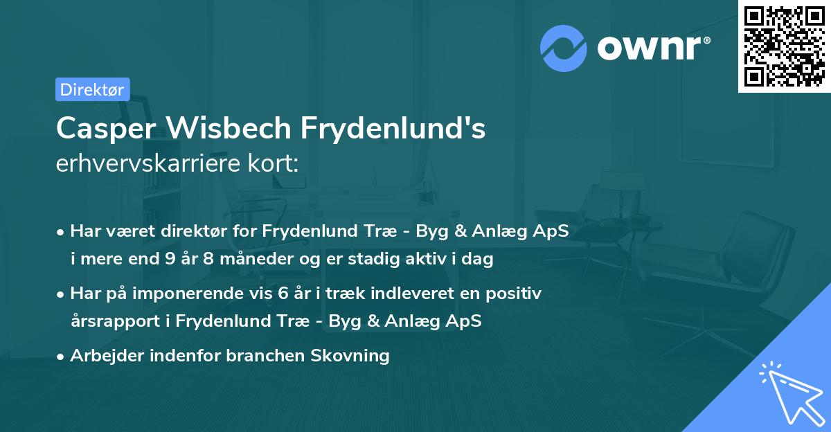 Casper Wisbech Frydenlund's erhvervskarriere kort