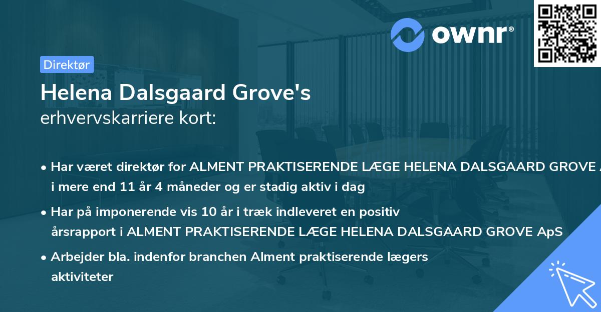 Helena Dalsgaard Grove's erhvervskarriere kort