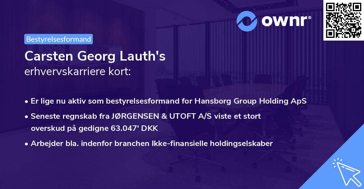 Carsten Georg Lauth's erhvervskarriere kort