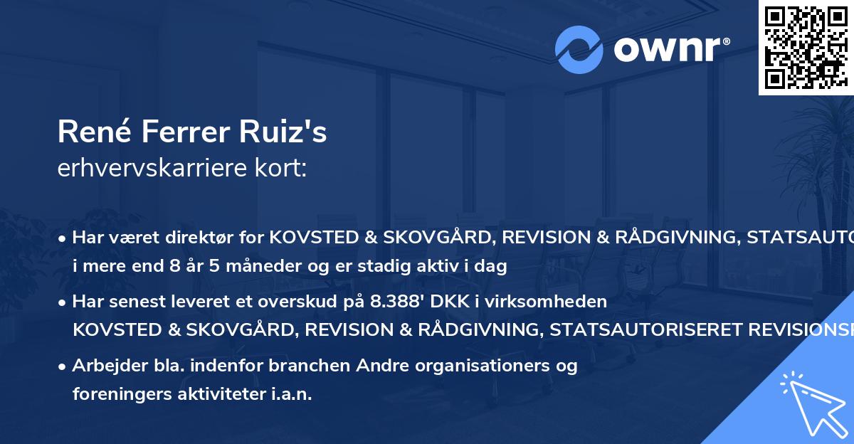 René Ferrer Ruiz's erhvervskarriere kort