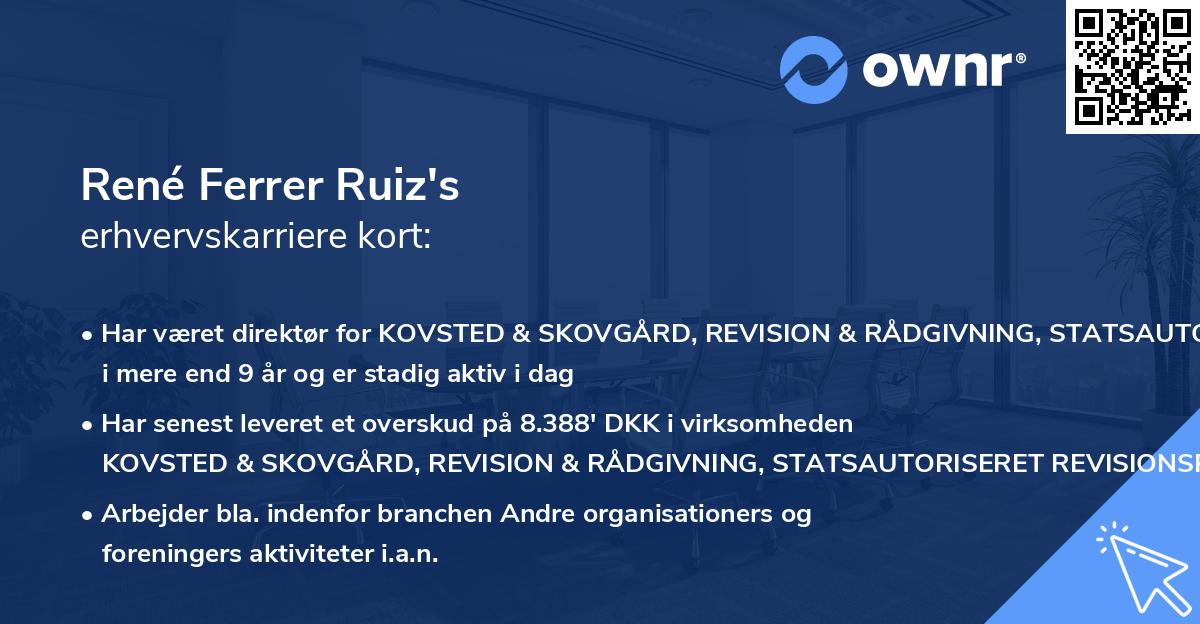 René Ferrer Ruiz's erhvervskarriere kort
