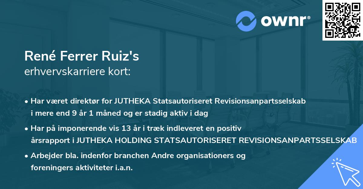 René Ferrer Ruiz's erhvervskarriere kort