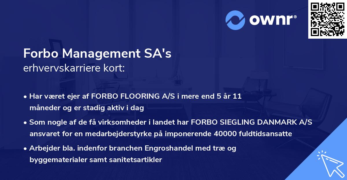 Forbo Management SA's erhvervskarriere kort