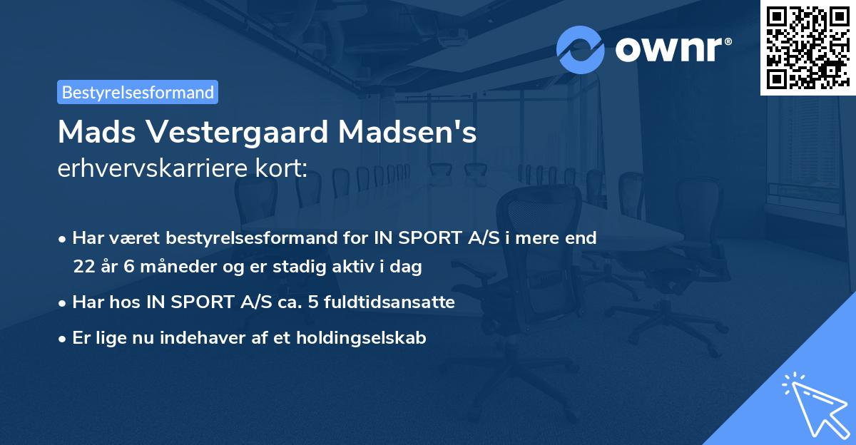 Mads Vestergaard Madsen's erhvervskarriere kort