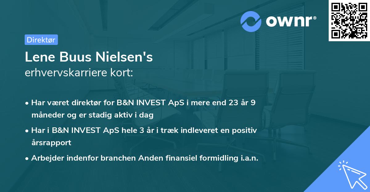 Lene Buus Nielsen's erhvervskarriere kort