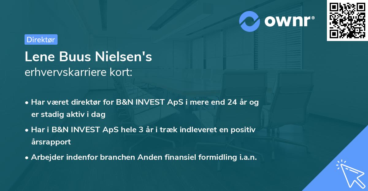 Lene Buus Nielsen's erhvervskarriere kort