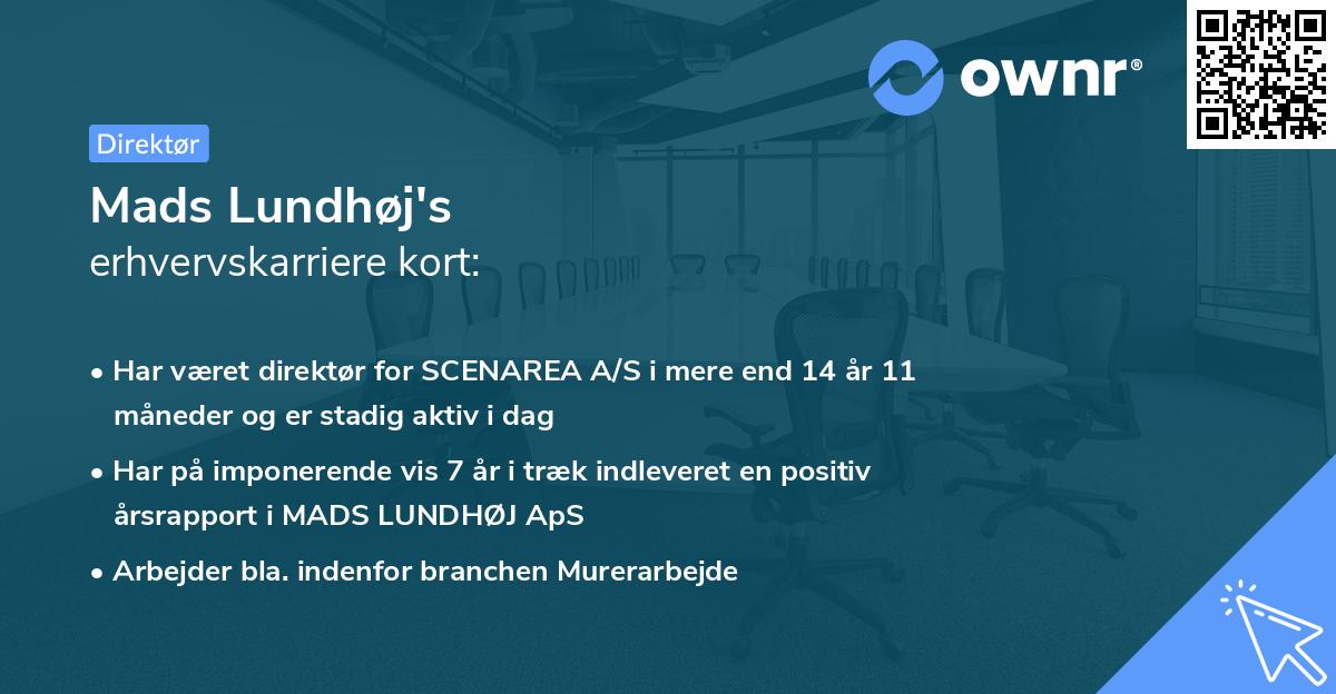 Mads Lundhøj's erhvervskarriere kort