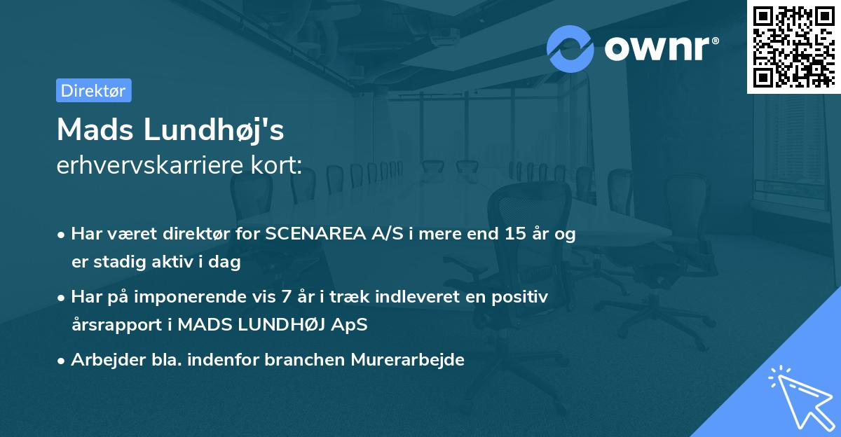 Mads Lundhøj's erhvervskarriere kort