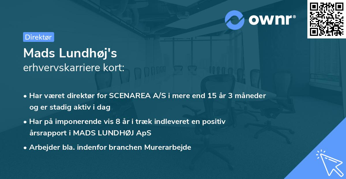 Mads Lundhøj's erhvervskarriere kort