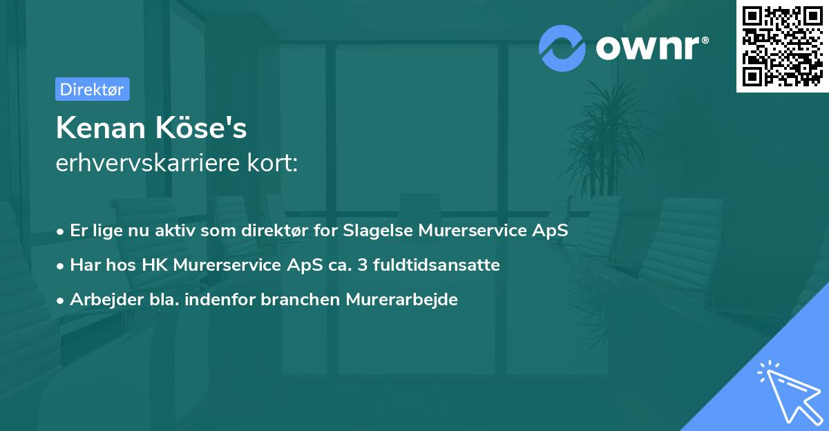 Kenan Köse's erhvervskarriere kort