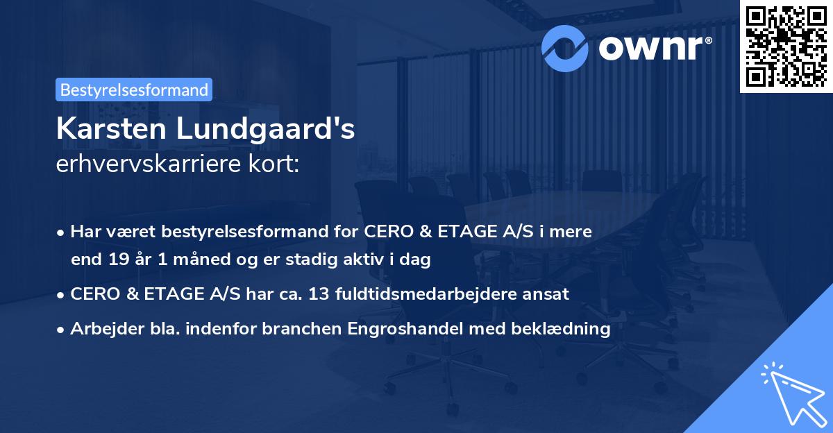 Karsten Lundgaard's erhvervskarriere kort