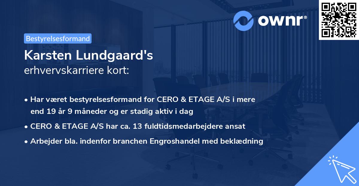 Karsten Lundgaard's erhvervskarriere kort