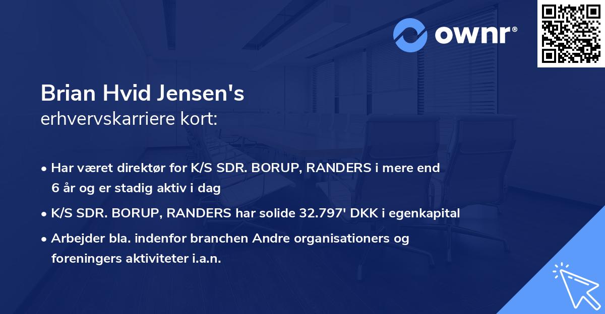 Brian Hvid Jensen's erhvervskarriere kort
