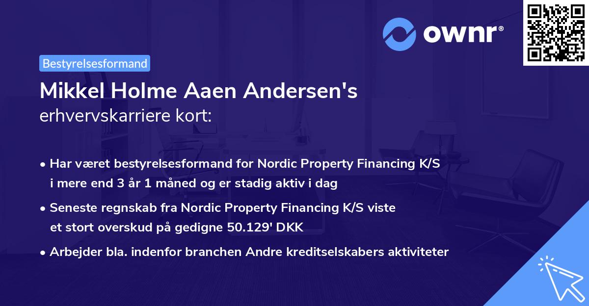 Mikkel Holme Aaen Andersen's erhvervskarriere kort