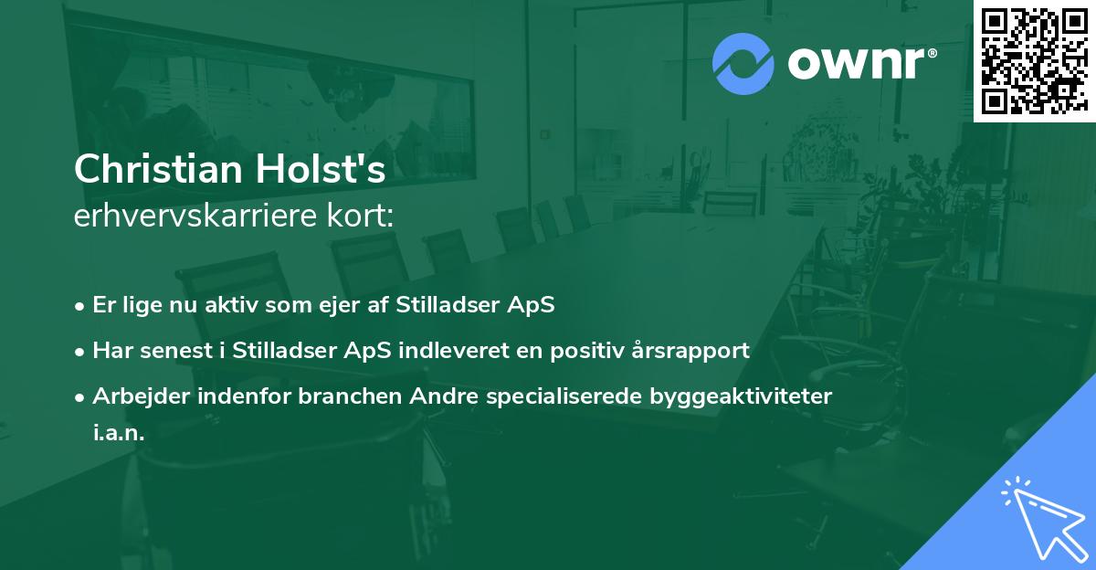 Christian Holst's erhvervskarriere kort