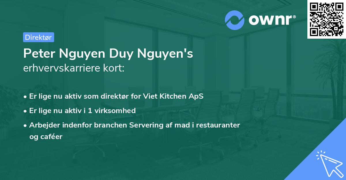 Peter Nguyen Duy Nguyen's erhvervskarriere kort