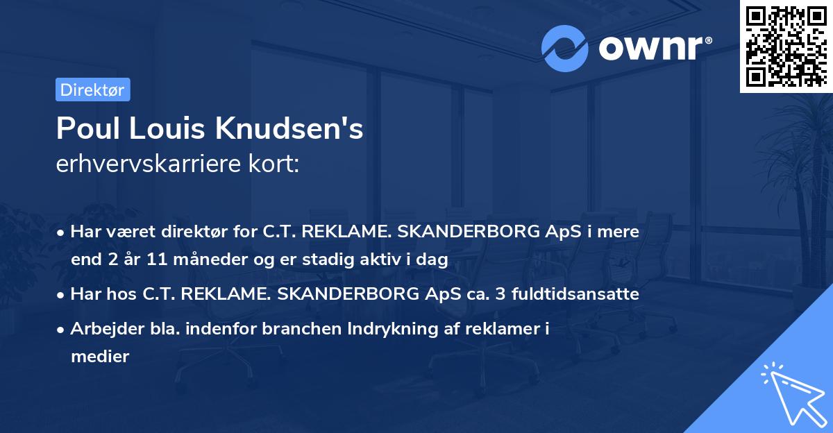 Poul Louis Knudsen's erhvervskarriere kort