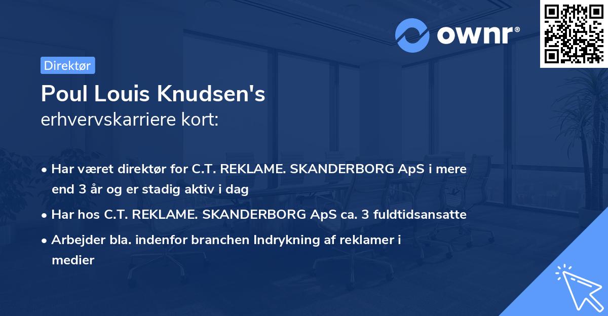 Poul Louis Knudsen's erhvervskarriere kort