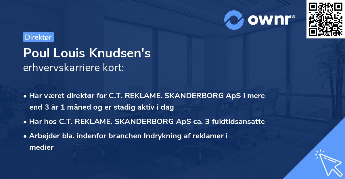 Poul Louis Knudsen's erhvervskarriere kort