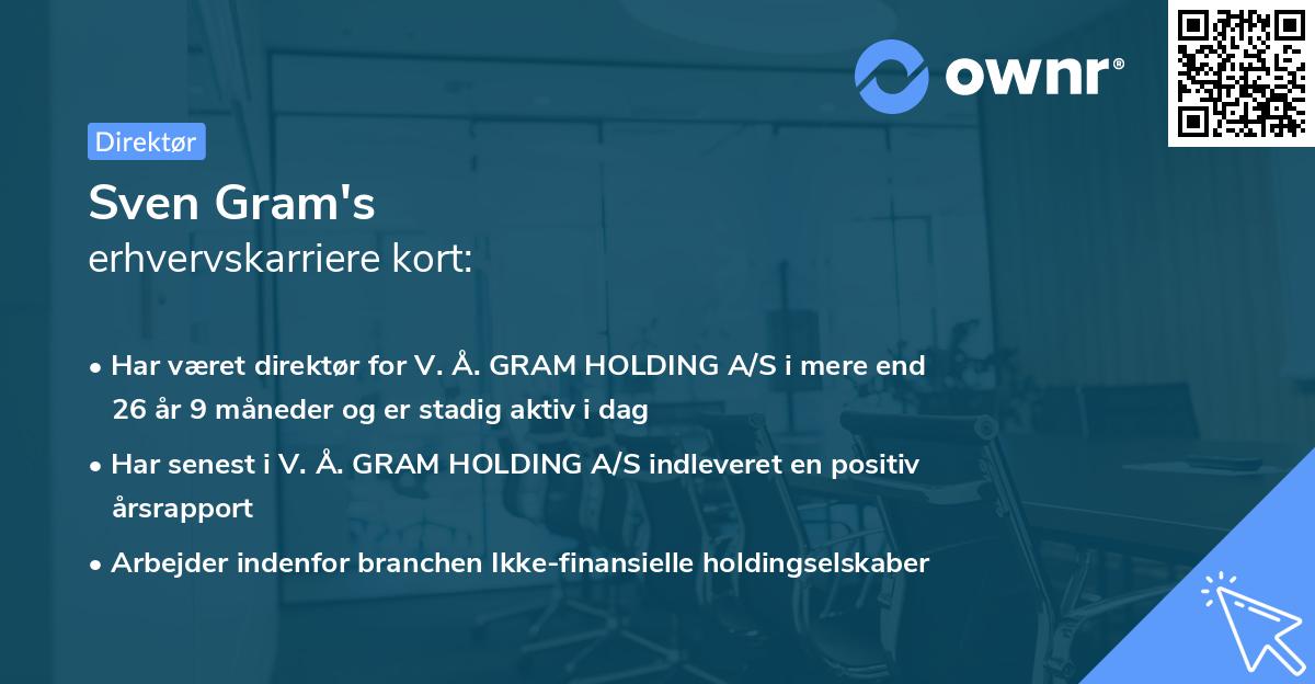 Sven Gram's erhvervskarriere kort
