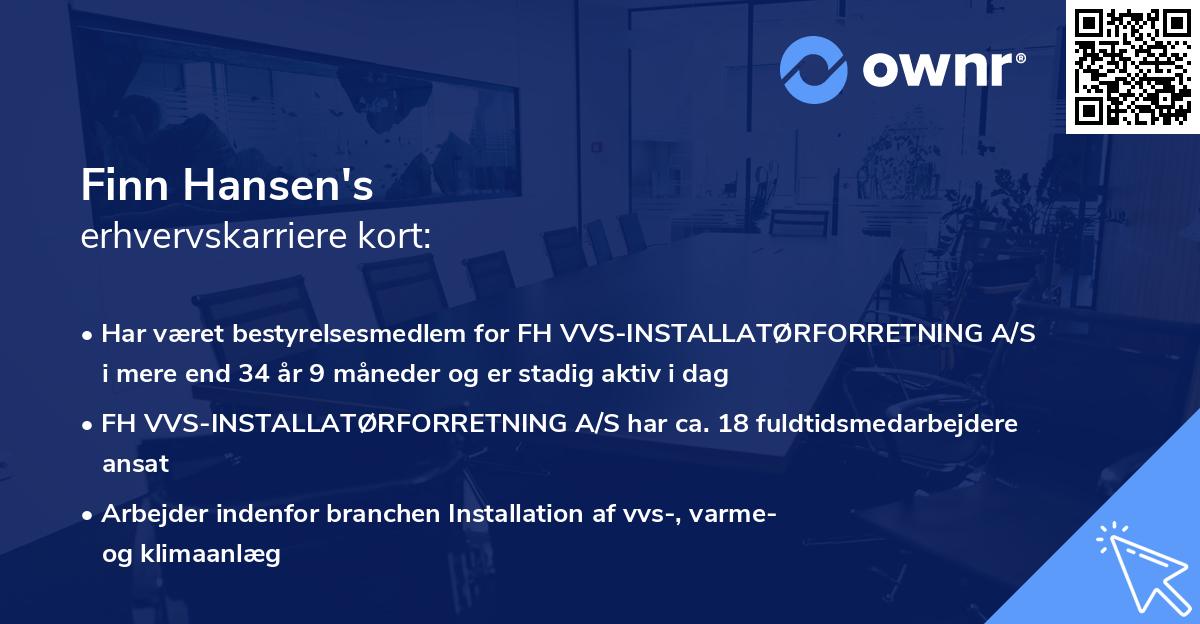 Finn Hansen's erhvervskarriere kort