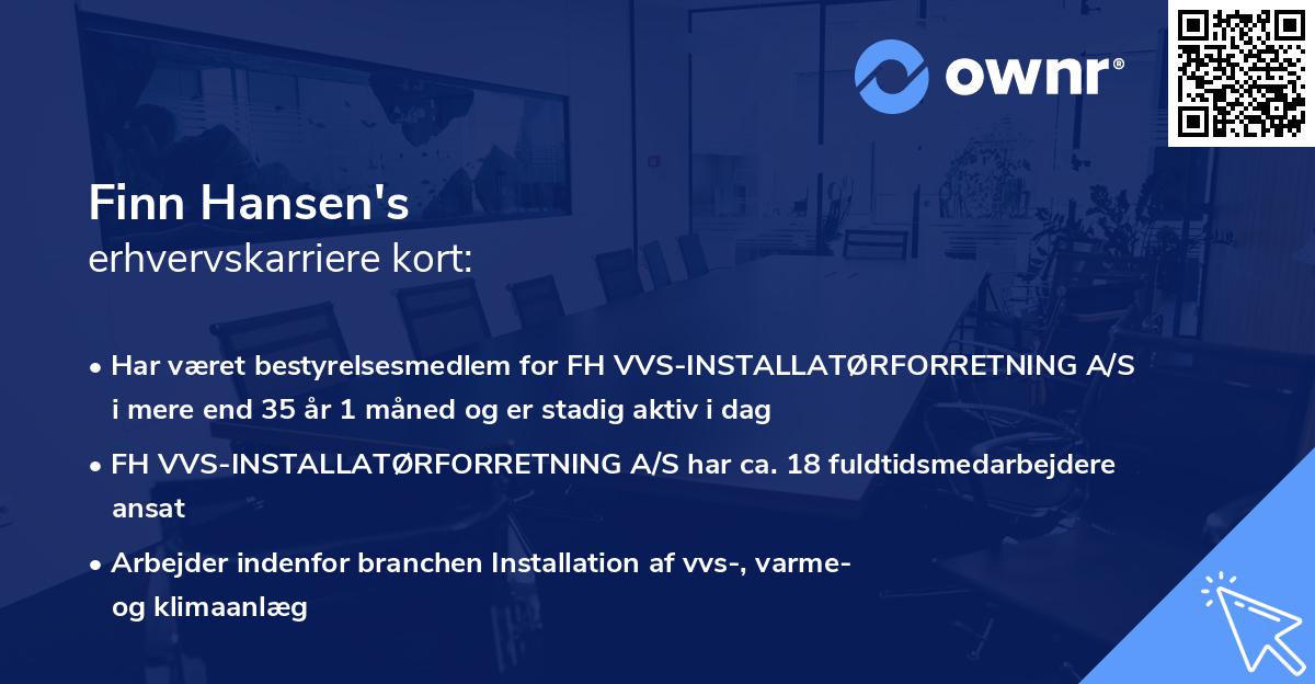 Finn Hansen's erhvervskarriere kort