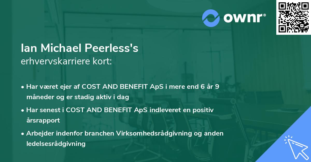 Ian Michael Peerless's erhvervskarriere kort