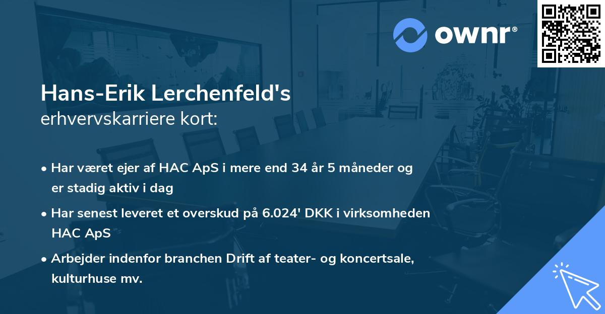 Hans-Erik Lerchenfeld's erhvervskarriere kort
