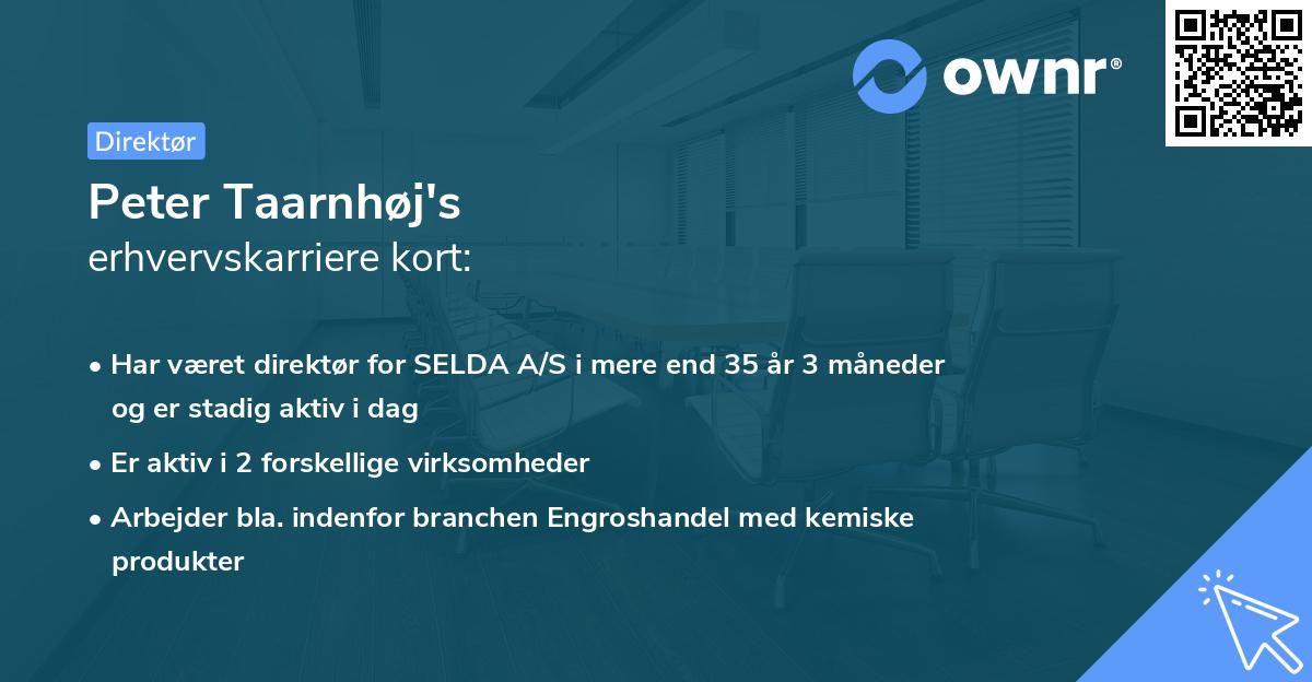 Peter Taarnhøj's erhvervskarriere kort