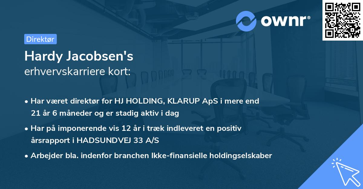 Hardy Jacobsen's erhvervskarriere kort