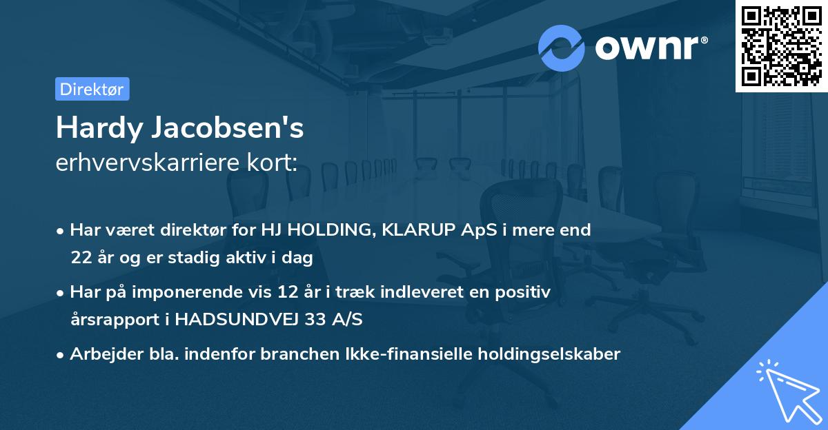 Hardy Jacobsen's erhvervskarriere kort