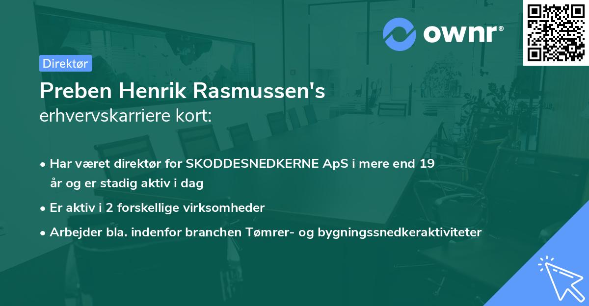 Preben Henrik Rasmussen's erhvervskarriere kort