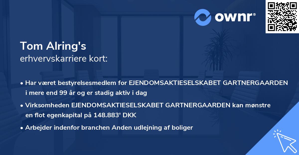 Tom Alring's erhvervskarriere kort