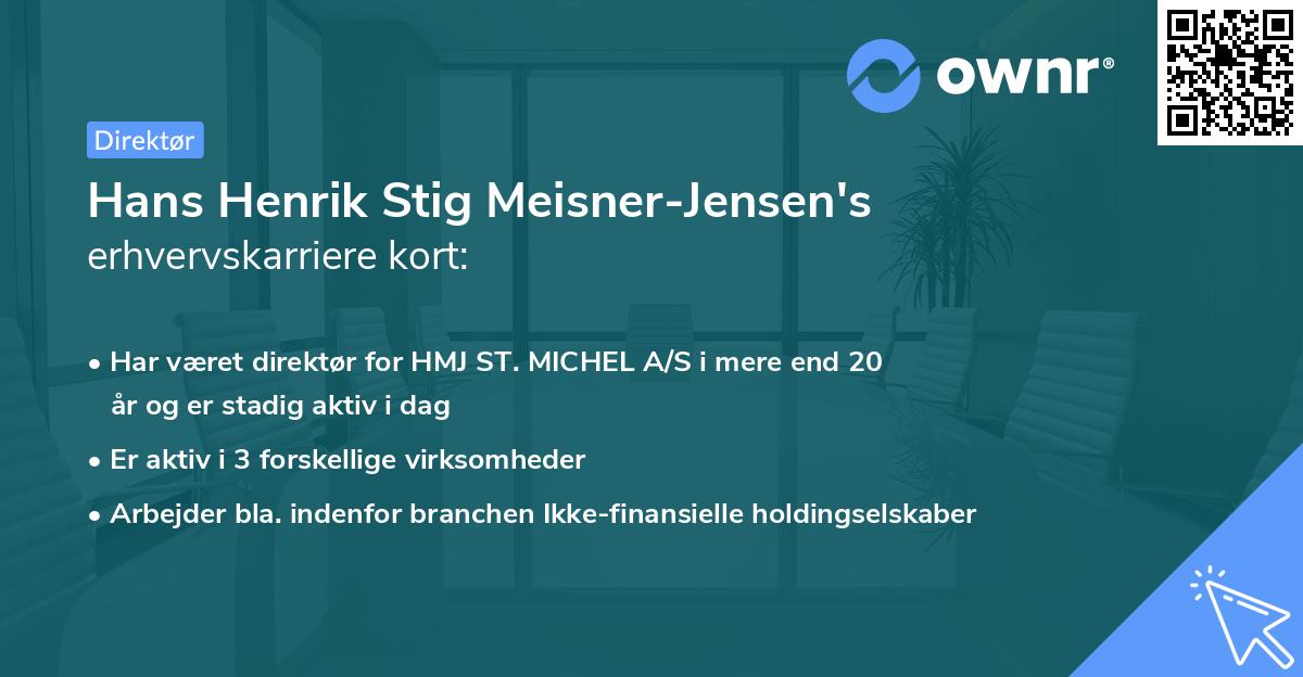 Hans Henrik Stig Meisner-Jensen's erhvervskarriere kort