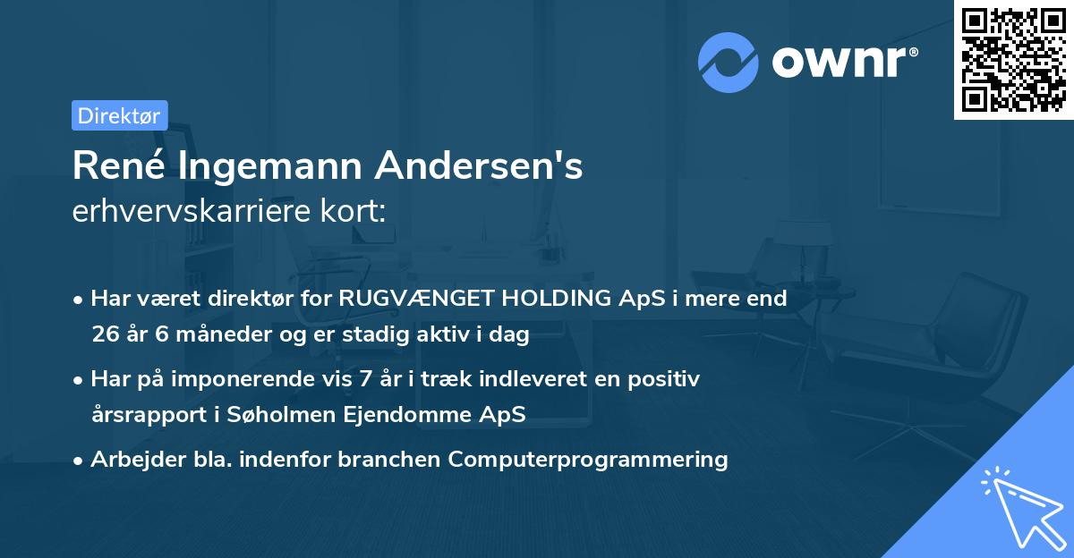 René Ingemann Andersen's erhvervskarriere kort