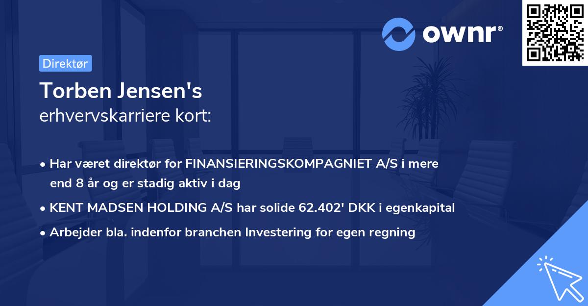 Torben Jensen's erhvervskarriere kort