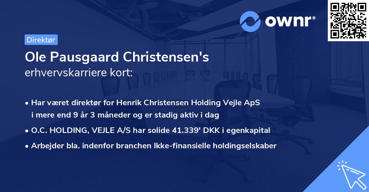 Ole Pausgaard Christensen's erhvervskarriere kort