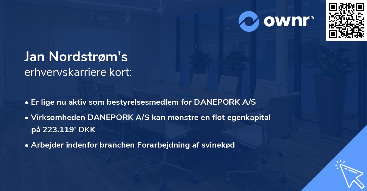 Jan Nordstrøm's erhvervskarriere kort