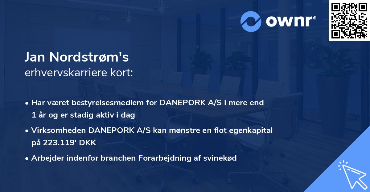 Jan Nordstrøm's erhvervskarriere kort