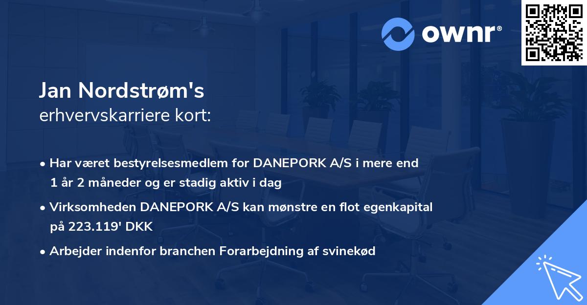 Jan Nordstrøm's erhvervskarriere kort