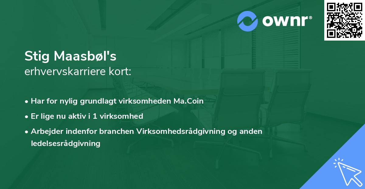 Stig Maasbøl's erhvervskarriere kort