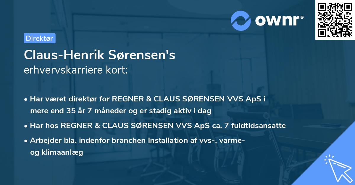 Claus-Henrik Sørensen's erhvervskarriere kort