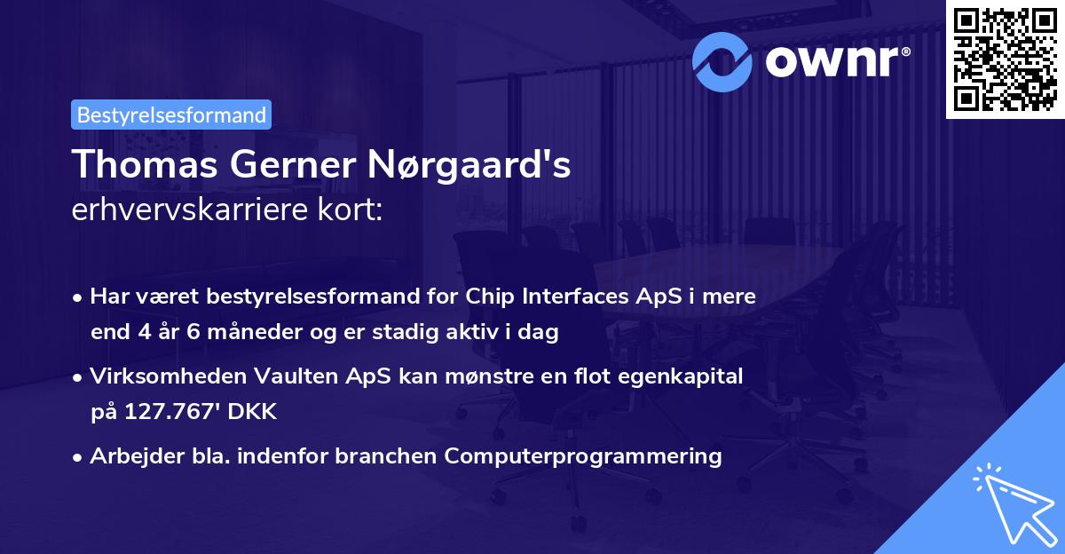 Thomas Gerner Nørgaard's erhvervskarriere kort