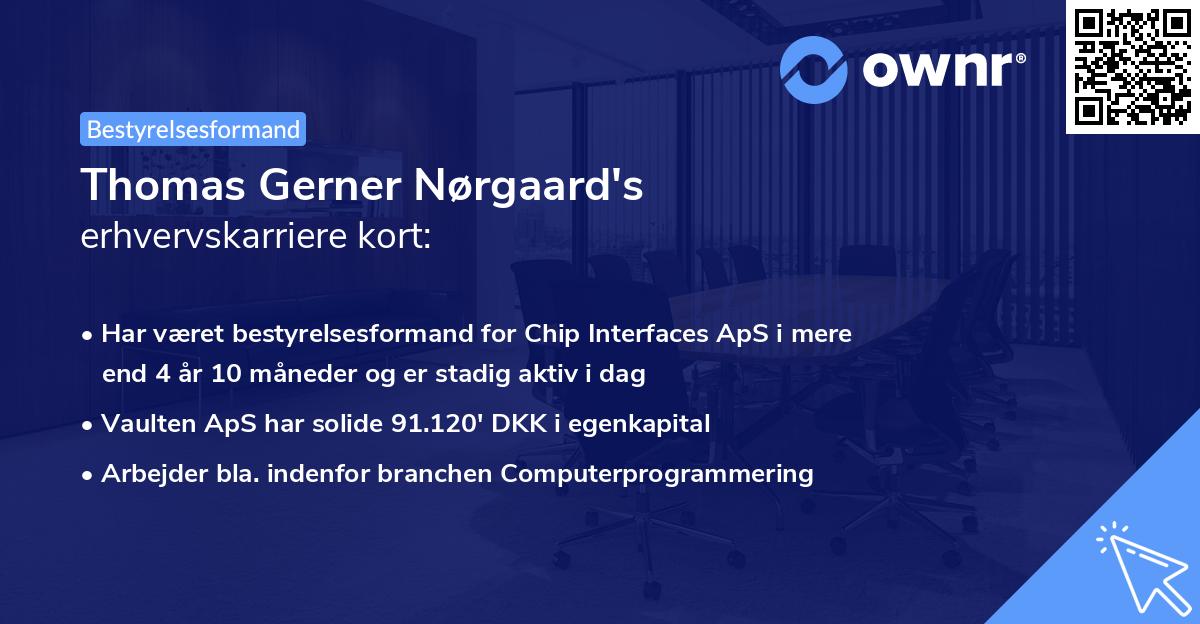 Thomas Gerner Nørgaard's erhvervskarriere kort